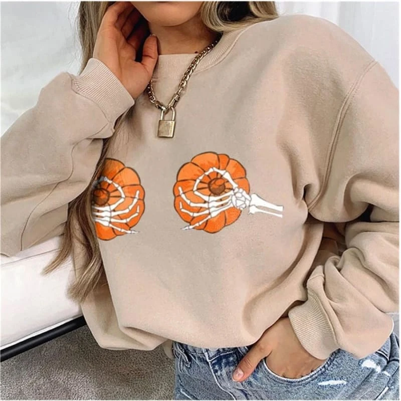 Japanese Pumpkin Cat Skull Print Hoodies SP16408 3 Japanese Pumpkin Cat Skull Print Hoodies SP16408 - Image 3