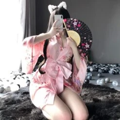 Japanese Style Kimono Sexy Cosplay Uniform Pajamas EG200 -EgrilDoll Fashion Outlet Store japanese style kimono sexy cosplay uniform pajamas eg200 pink setkimono belt one size 746