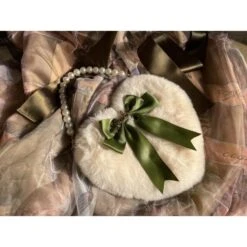 JK Lolita Heart Plush Cute Pearl Chain Hand Bag BE197 -EgrilDoll Fashion Outlet Store jk lolita heart plush cute pearl chain hand bag be197 558