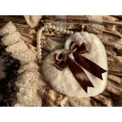 JK Lolita Heart Plush Cute Pearl Chain Hand Bag BE197 -EgrilDoll Fashion Outlet Store jk lolita heart plush cute pearl chain hand bag be197 800