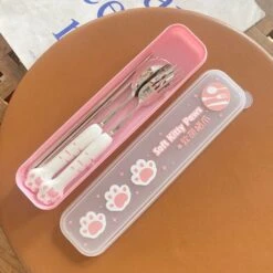 Kawaii Anime Cat Paw Spoon Set ON167 24 Kawaii Anime Cat Paw Spoon Set ON167 -EgrilDoll Fashion Outlet Store kawaii anime cat paw spoon set on167 white powder silver three piece 532