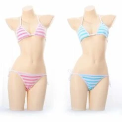 Kawaii Blue Pink White Striped Lingerie EG14527 -EgrilDoll Fashion Outlet Store kawaii blue pink white striped lingerie eg14527 728