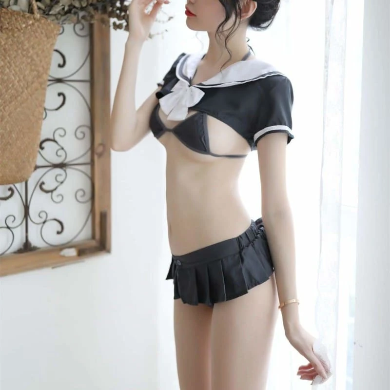 Kawaii Bow Sailor Uniform Lingerie Set EG14193 5 Kawaii Bow Sailor Uniform Lingerie Set EG14193 - Image 5