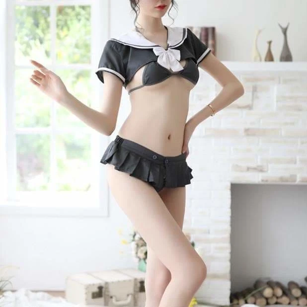 Kawaii Bow Sailor Uniform Lingerie Set EG14193 2 Kawaii Bow Sailor Uniform Lingerie Set EG14193 - Image 2