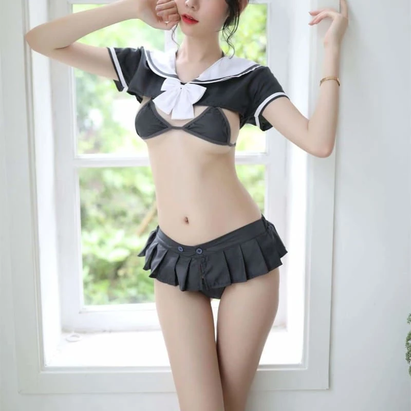 Kawaii Bow Sailor Uniform Lingerie Set EG14193 3 Kawaii Bow Sailor Uniform Lingerie Set EG14193 - Image 3