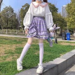 Kawaii Bunny Ear Sailor Collar Lace Ruffles White Blouses SP15872 7 Kawaii Bunny Ear Sailor Collar Lace Ruffles White Blouses SP15872 -EgrilDoll Fashion Outlet Store kawaii bunny ear sailor collar lace ruffles white blouses sp15872 157