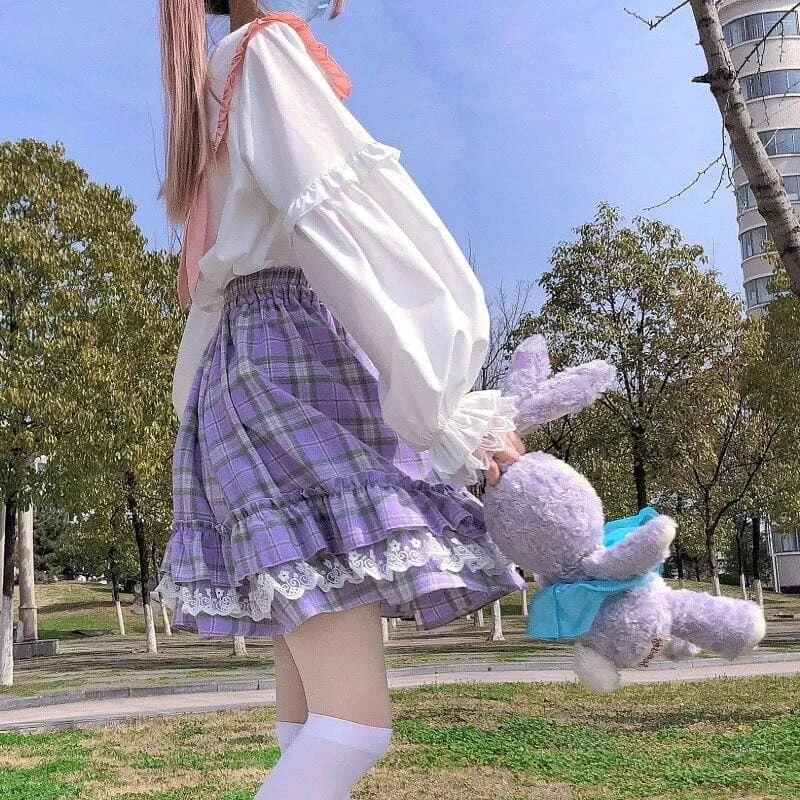 Kawaii Bunny Ear Sailor Collar Lace Ruffles White Blouses SP15872 3 Kawaii Bunny Ear Sailor Collar Lace Ruffles White Blouses SP15872 - Image 3