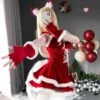 Kawaii Christmas Girl Red Tube Top Cake Dress EG16653