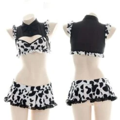 Kawaii Cow Print Two-pieces Lingerie Set EG16290