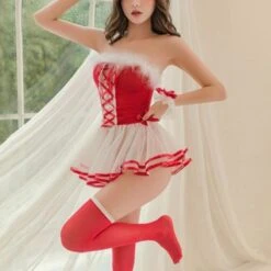 Kawaii Cute Fluffy Red Christmas Pleated Skirt Santa Lingerie Set EG16823 8 Kawaii Cute Fluffy Red Christmas Pleated Skirt Santa Lingerie Set EG16823 -EgrilDoll Fashion Outlet Store kawaii cute fluffy red christmas pleated skirt santa lingerie set eg16823 318