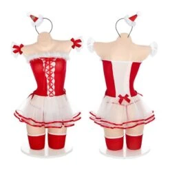 Kawaii Cute Fluffy Red Christmas Pleated Skirt Santa Lingerie Set EG16823 11 Kawaii Cute Fluffy Red Christmas Pleated Skirt Santa Lingerie Set EG16823 -EgrilDoll Fashion Outlet Store kawaii cute fluffy red christmas pleated skirt santa lingerie set eg16823 491