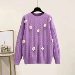 Kawaii Flowers Pastel Sweater Tulle Skirt Set ON242 11 Kawaii Flowers Pastel Sweater Tulle Skirt Set ON242 -EgrilDoll Fashion Outlet Store kawaii flowers pastel sweater tulle skirt set on242 light purple one size 979