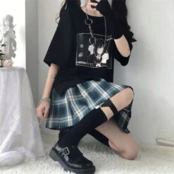 Kawaii Goth Anime Catgirl Tee EE0777 -EgrilDoll Fashion Outlet Store kawaii goth anime catgirl tee ee0777 t shirt 630