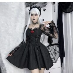 Kawaii Gothic Princess Rose Black Dress ON225 15 Kawaii Gothic Princess Rose Black Dress ON225 -EgrilDoll Fashion Outlet Store kawaii gothic princess rose black dress on225 885