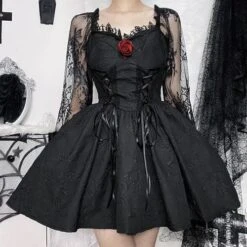 Kawaii Gothic Princess Rose Black Dress ON225 17 Kawaii Gothic Princess Rose Black Dress ON225 -EgrilDoll Fashion Outlet Store kawaii gothic princess rose black dress on225 s 165