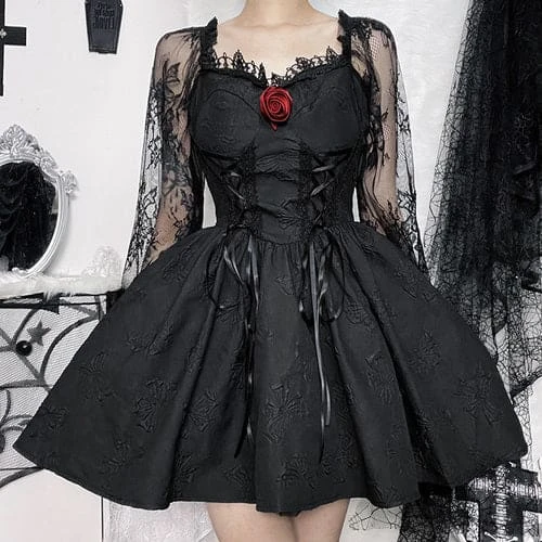 Kawaii Gothic Princess Rose Black Dress ON225 9 Kawaii Gothic Princess Rose Black Dress ON225 - Image 9