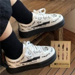 Kawaii Graffiti Sports Shoes FY024 10 Kawaii Graffiti Sports Shoes FY024 -EgrilDoll Fashion Outlet Store kawaii graffiti sports shoes fy024 810