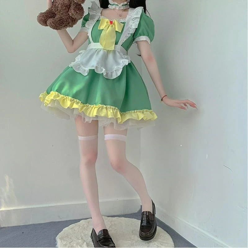 Kawaii Green Spring Maid Dress ON652 2 Kawaii Green Spring Maid Dress ON652 - Image 2