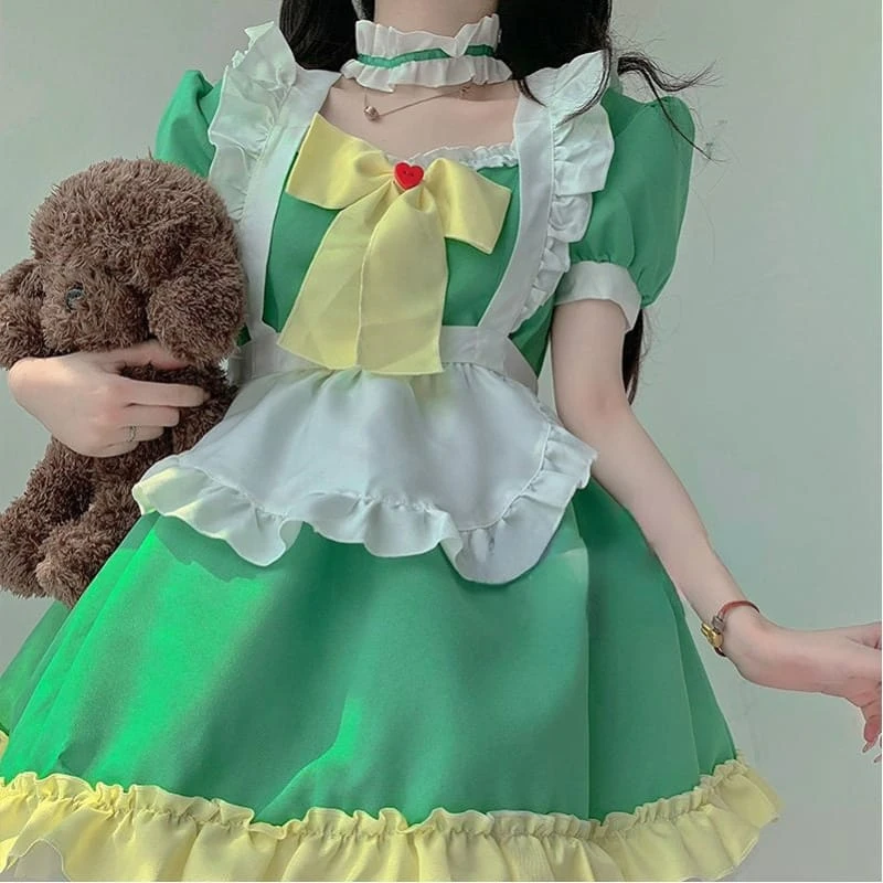 Kawaii Green Spring Maid Dress ON652 1 Kawaii Green Spring Maid Dress ON652