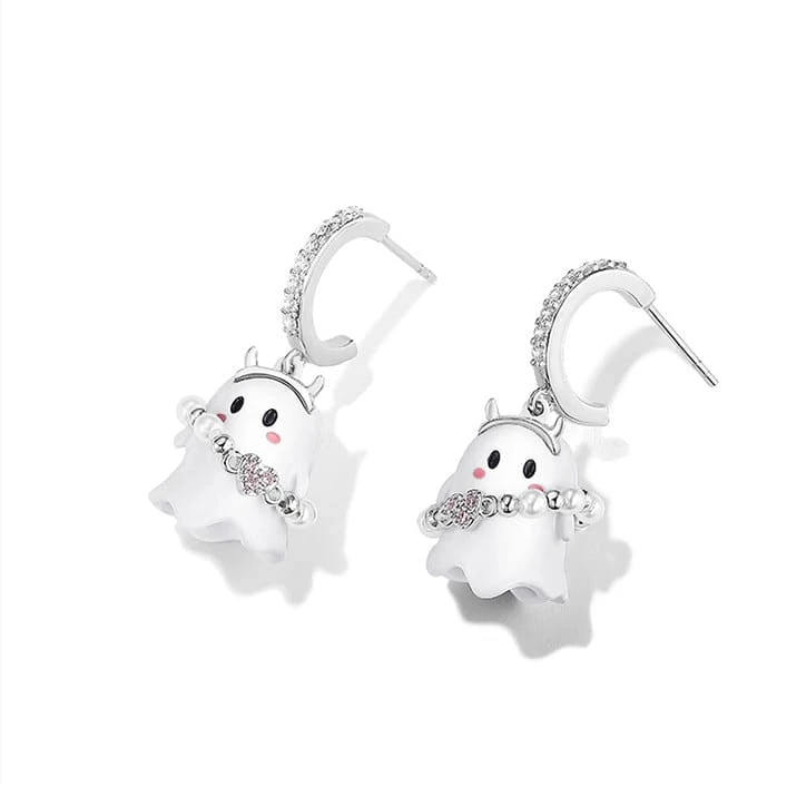 Kawaii Halloween Ghost Earrings ME35 5 Kawaii Halloween Ghost Earrings ME35 - Image 5