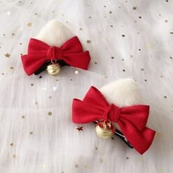 Kawaii Handmade Christmas Cat Ear Hair Clip EG16873 -EgrilDoll Fashion Outlet Store kawaii handmade christmas cat ear hair clip eg16873 298