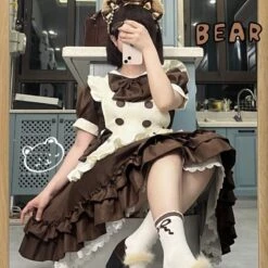 Kawaii Harajuku Chocolate Maid Bow Lolita Dress ON19 10 Kawaii Harajuku Chocolate Maid Bow Lolita Dress ON19 -EgrilDoll Fashion Outlet Store kawaii harajuku chocolate maid bow lolita dress on19 176