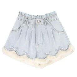 Kawaii Harajuku Soft Girl Blue Bow Fluffy Shorts ON67 -EgrilDoll Fashion Outlet Store kawaii harajuku soft girl blue bow fluffy shorts on67 550