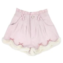 Kawaii Harajuku Soft Girl Blue Bow Fluffy Shorts ON67 -EgrilDoll Fashion Outlet Store kawaii harajuku soft girl blue bow fluffy shorts on67 639