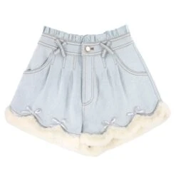 Kawaii Harajuku Soft Girl Blue Bow Fluffy Shorts ON67 -EgrilDoll Fashion Outlet Store kawaii harajuku soft girl blue bow fluffy shorts on67 s 162