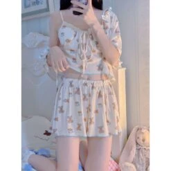 Kawaii Home Wear Three Pieces Set Bear Pajamas ON04 -EgrilDoll Fashion Outlet Store kawaii home wear three pieces set bear pajamas on04 522