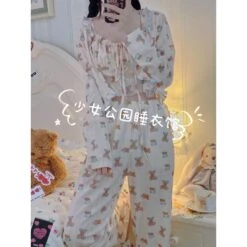 Kawaii Home Wear Three Pieces Set Bear Pajamas ON04 -EgrilDoll Fashion Outlet Store kawaii home wear three pieces set bear pajamas on04 540