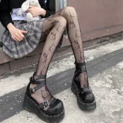 Kawaii Kitty Fishing Net Tights ON105 9 Kawaii Kitty Fishing Net Tights ON105 -EgrilDoll Fashion Outlet Store kawaii kitty fishing net tights on105 black average 964