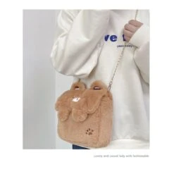 Kawaii Kuma Bear White Brown Sholder Bag ON454 -EgrilDoll Fashion Outlet Store kawaii kuma bear white brown sholder bag on454 842