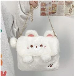 Kawaii Kuma Bear White Brown Shoulder Bag ON454 -EgrilDoll Fashion Outlet Store kawaii kuma bear white brown shoulder bag on454 239