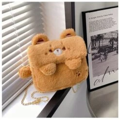 Kawaii Kuma Bear White Brown Shoulder Bag ON454 -EgrilDoll Fashion Outlet Store kawaii kuma bear white brown shoulder bag on454 788