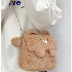 Kawaii Kuma Bear White Brown Shoulder Bag ON454