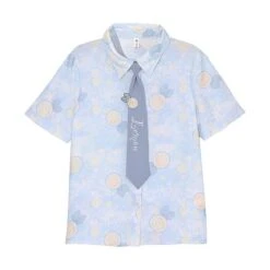 Kawaii Lemon T-shirt And Tie ON342 -EgrilDoll Fashion Outlet Store kawaii lemon t shirt and tie on342 blue s 108