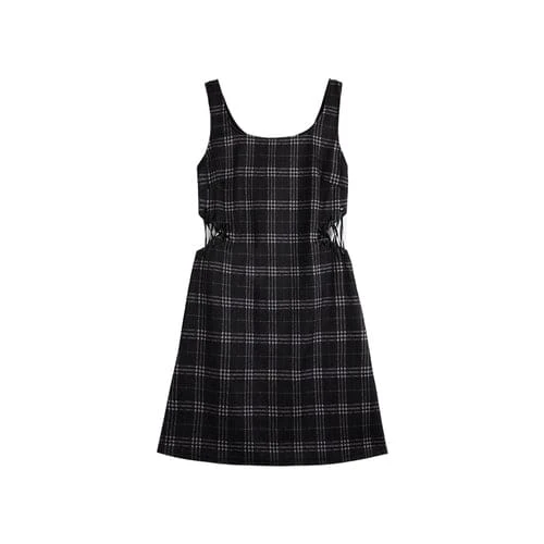 Kawaii Love Heart Hollow Out T-shirt Side Lace Up Plaid Dress ON15 9 Kawaii Love Heart Hollow Out T-shirt Side Lace Up Plaid Dress ON15 - Image 9