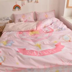 Kawaii Pastel Fashion CardCaptor Sakura Anime Bedding Set SS1621 8 Kawaii Pastel Fashion CardCaptor Sakura Anime Bedding Set SS1621 -EgrilDoll Fashion Outlet Store kawaii pastel fashion cardcaptor sakura anime bedding set ss1621 877