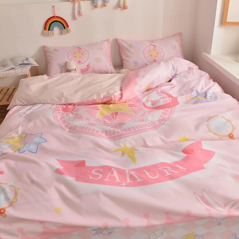 Kawaii Pastel Fashion CardCaptor Sakura Anime Bedding Set SS1621 3 Kawaii Pastel Fashion CardCaptor Sakura Anime Bedding Set SS1621 - Image 3