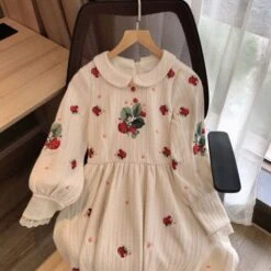 Kawaii Peter Pan Collar Flowers Embroidery Fairy Knitted Dress EG17078 7 Kawaii Peter Pan Collar Flowers Embroidery Fairy Knitted Dress EG17078 -EgrilDoll Fashion Outlet Store kawaii peter pan collar flowers embroidery fairy knitted dress eg17078 563