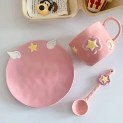 Kawaii Pink CardCaptor Sakura Stars Wings Ceramic Cup ON148 -EgrilDoll Fashion Outlet Store kawaii pink cardcaptor sakura stars wings ceramic cup on148 mug set 364