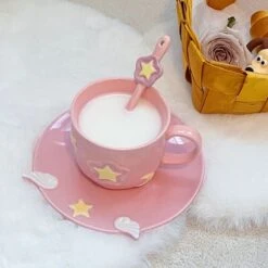 Kawaii Pink CardCaptor Sakura Stars Wings Ceramic Cup ON148