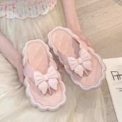 Kawaii Pink Princess Summer Bow Sandals SP18854 -EgrilDoll Fashion Outlet Store kawaii pink princess summer bow sandals sp18854 slippers 301