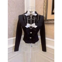 Kawaii Princess Top Black White Hearts ON466 -EgrilDoll Fashion Outlet Store kawaii princess top black white hearts on466 one size 182