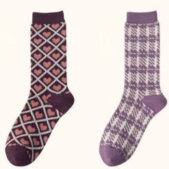 Kawaii Purple Comfy Socks ON355 -EgrilDoll Fashion Outlet Store kawaii purple comfy socks on355 love plaid one size 582