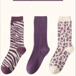 Kawaii Purple Comfy Socks ON355 -EgrilDoll Fashion Outlet Store kawaii purple comfy socks on355 zebra leopard print one size 153