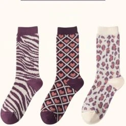 Kawaii Purple Comfy Socks ON355 -EgrilDoll Fashion Outlet Store kawaii purple comfy socks on355 zebra love leopard print one size 321