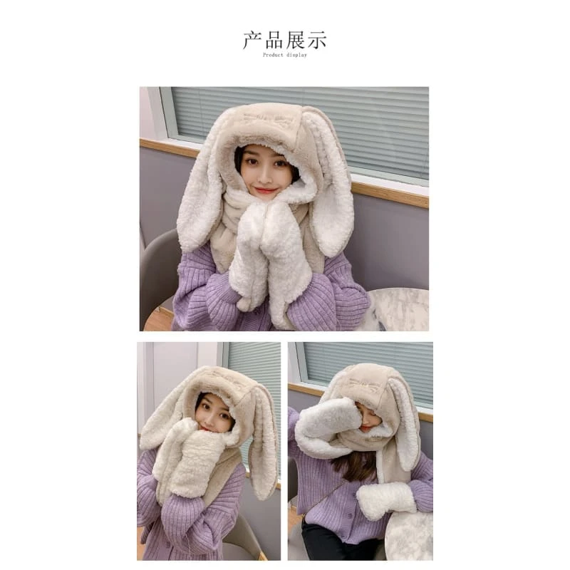 Kawaii Rabbit Hat Long Ears Cute Cartoon Plush Cap For Winter FY034 6 Kawaii Rabbit Hat Long Ears Cute Cartoon Plush Cap For Winter FY034 - Image 6