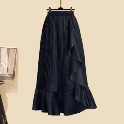 Kawaii Shawl Sweater Pleated Skirt Two Pieces Set ON238 -EgrilDoll Fashion Outlet Store kawaii shawl sweater pleated skirt two pieces set on238 black s 685